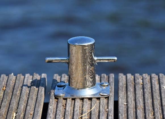 A bollard installed on a dock