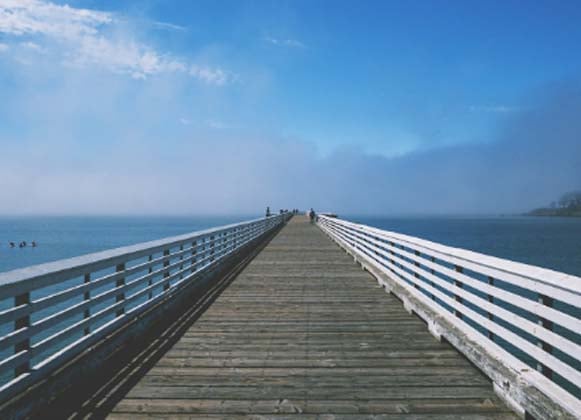 A Long Dock With Wooden Decking