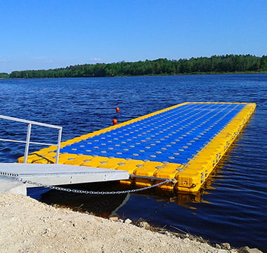 A floating dock