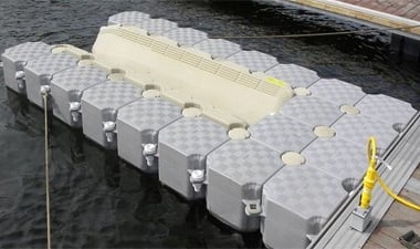 A plastic floating dock