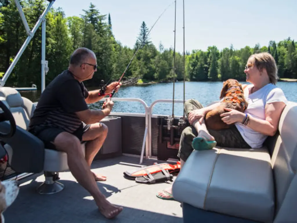 pontoon boat fishing setup