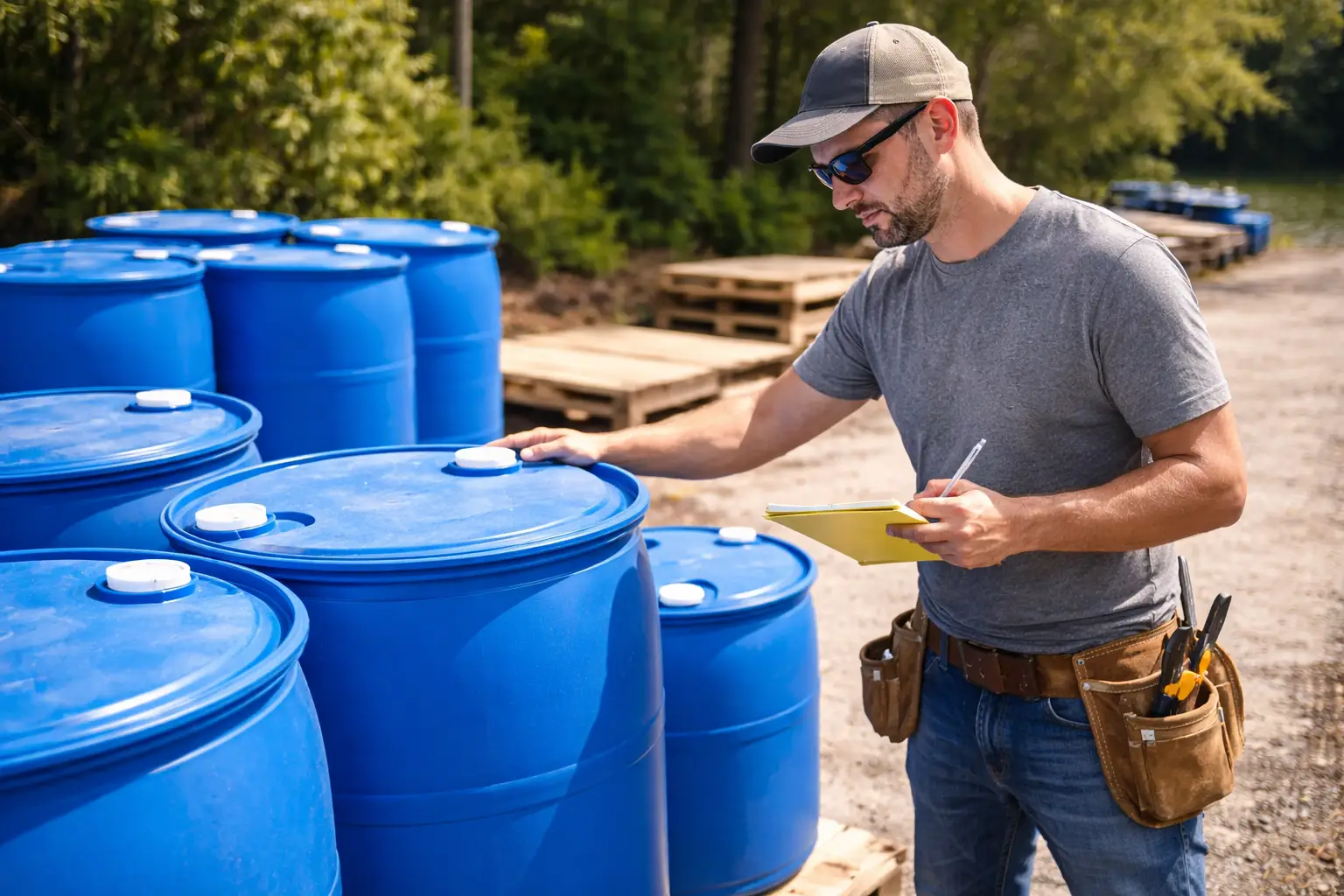55-Gallon Drum details for DIY floating dock