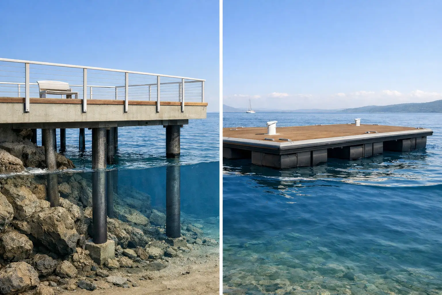 Technical comparison of fixed vs floating dock levels