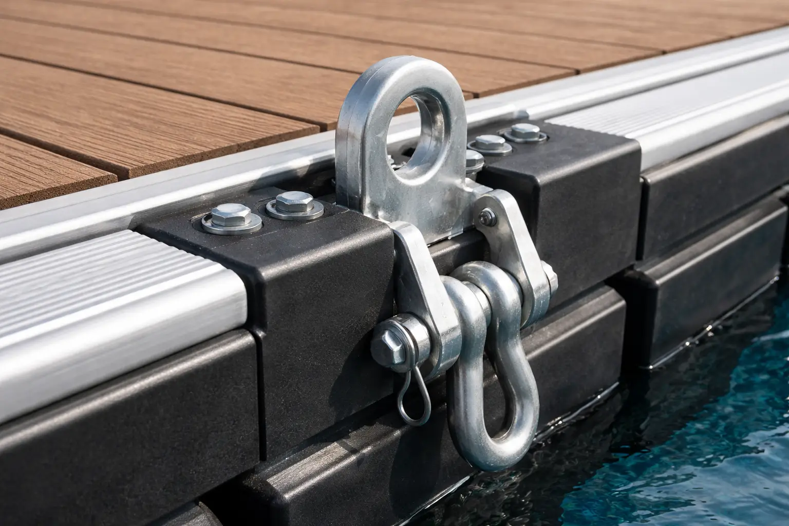 19mm reinforced lugs on HDPE modular dock