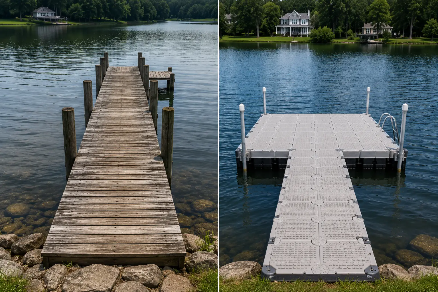 Comparison between fixed and floating residential boat docks