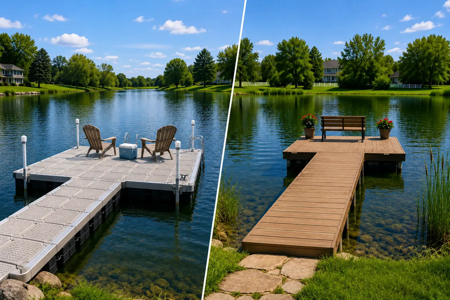 Comparison of floating vs stationary docks for small ponds